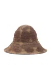 Janessa Leone Teagan Raffia Bucket Hat In Brown