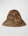 Janessa Leone Teagan Raffia Bucket Hat In Brown