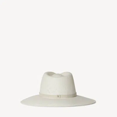 Janessa Leone Valentine Packable Straw Hat In Bleach In White