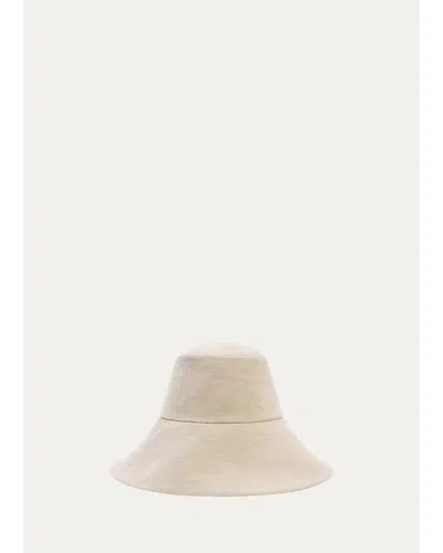 Janessa Leone Walker Canvas Bucket Hat In Natural Camel