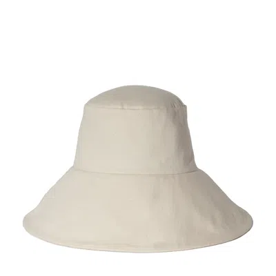 Janessa Leone Walker Canvas Bucket Hat In Off White