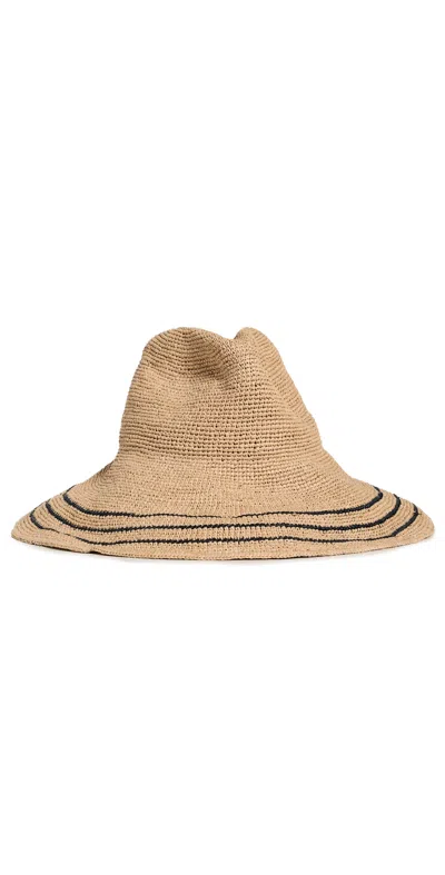 Janessa Leone Waverly Brim Hat Sand/navy