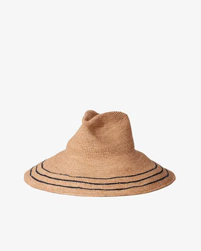 Janessa Leone Waverly Hat In Sand/navy