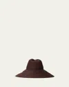 Janessa Leone Waverly Raffia Large Brim Hat In Chocolate