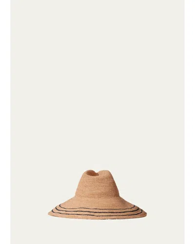 Janessa Leone Waverly Raffia Large Brim Hat In Brown