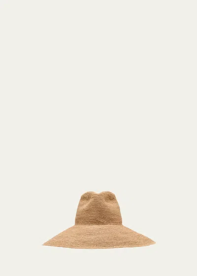 Janessa Leone Waverly Raffia Large Brim Hat In Sand