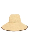 Janessa Leone Janessa Leoné Waverly Wide Brim Packable Straw Hat In Brown