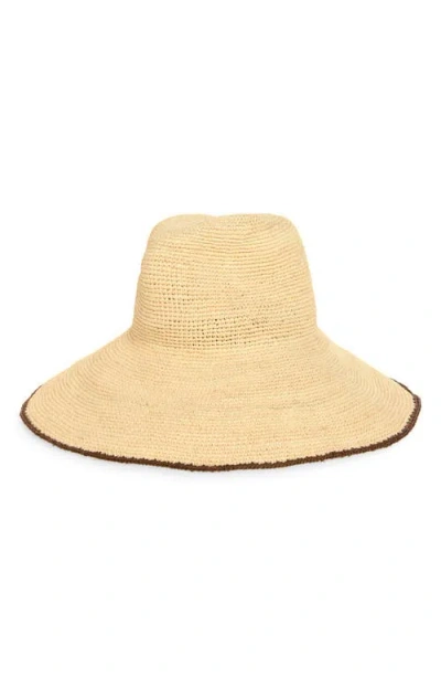 Janessa Leone Janessa Leoné Waverly Wide Brim Packable Straw Hat In Brown