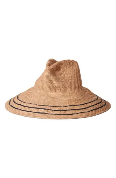Janessa Leone Janessa Leoné Waverly Wide Brim Packable Straw Hat In Brown
