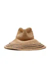 Janessa Leone Waverly Wide Brimmed Raffia Straw Hat In Brown