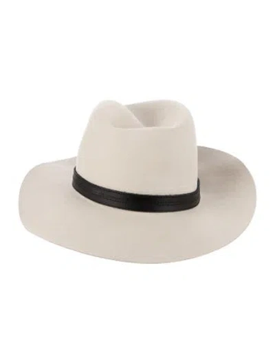 Pre-owned Janessa Leone White Wool Hat