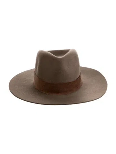 Pre-owned Janessa Leone Wide Brim Hat In Brown