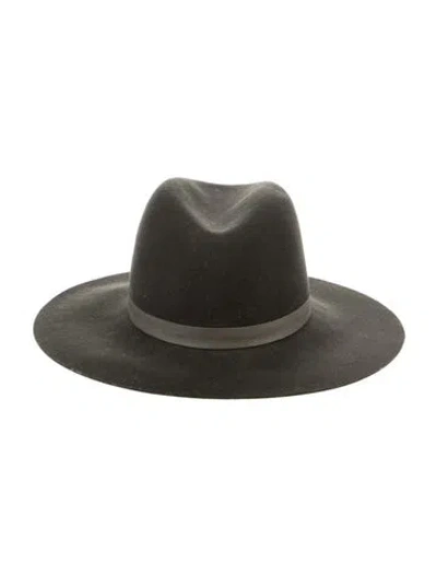 Pre-owned Janessa Leone Wide Brim Hat In Gray