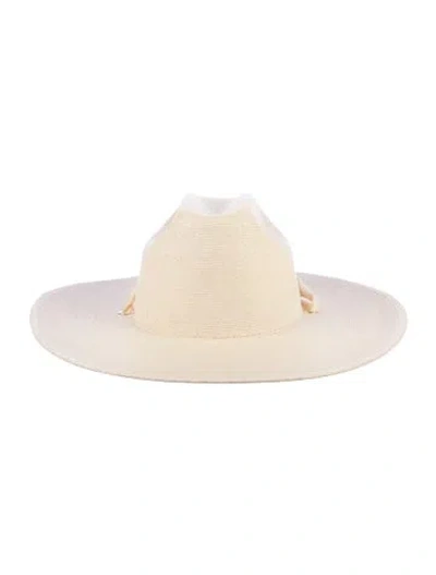 Pre-owned Janessa Leone Wide Brim Hat In Neutral