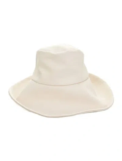 Pre-owned Janessa Leone Wide Brim Hat In Neutrals