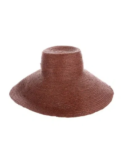 Pre-owned Janessa Leone Wide Brim Sun Hat In Brown