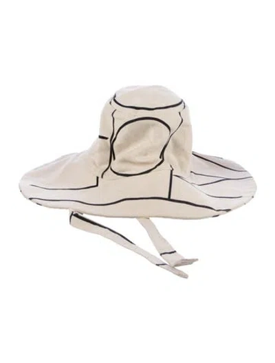 Pre-owned Janessa Leone Women's Cotton Sun Hat In Neutrals