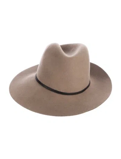 Pre-owned Janessa Leone Women's Fedora Hat In Brown