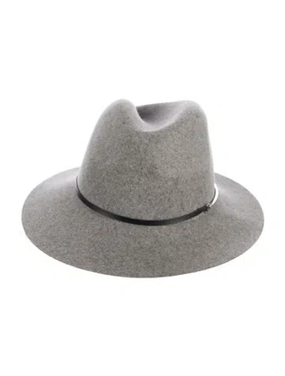 Pre-owned Janessa Leone Women's Fedora Hat In Gray