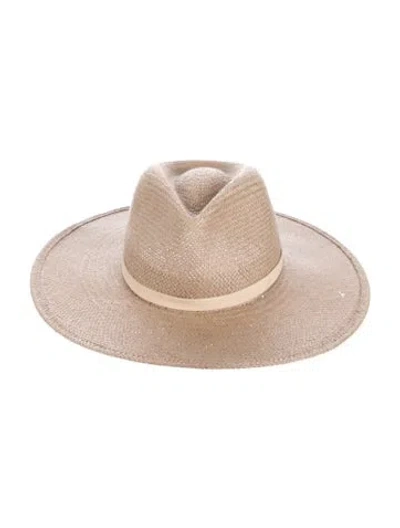 Pre-owned Janessa Leone Women's Fedora Hat In Neutral