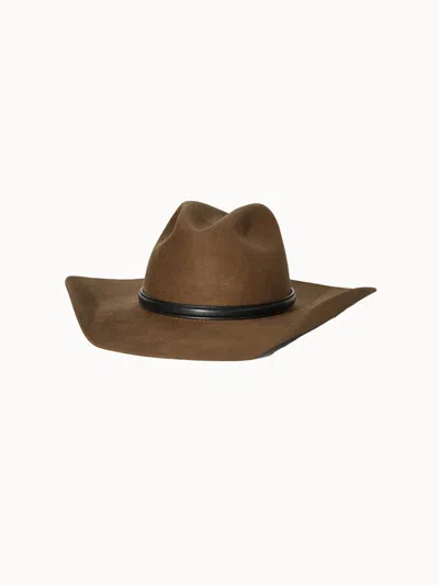Janessa Leone Women's Nash Fedora Hat In Camel In Brown