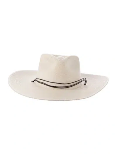 Pre-owned Janessa Leone Women's Palm Sun Hat In Neutrals