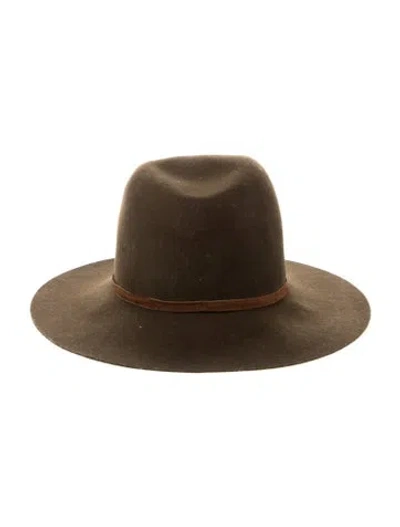 Pre-owned Janessa Leone Women's Wool Fedora In Brown