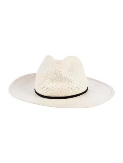 Pre-owned Janessa Leone Womens' Straw Sun Hat In Neutral