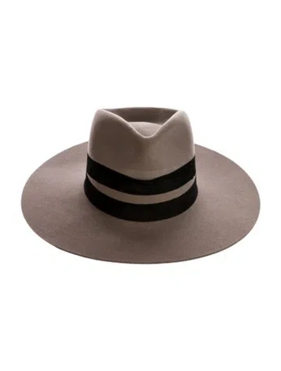 Pre-owned Janessa Leone Womens' Wool Sun Hat In Neutral