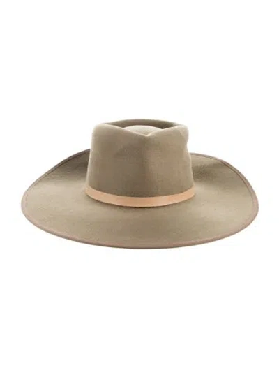 Pre-owned Janessa Leone Womens' Wool Sun Hat In Neutral