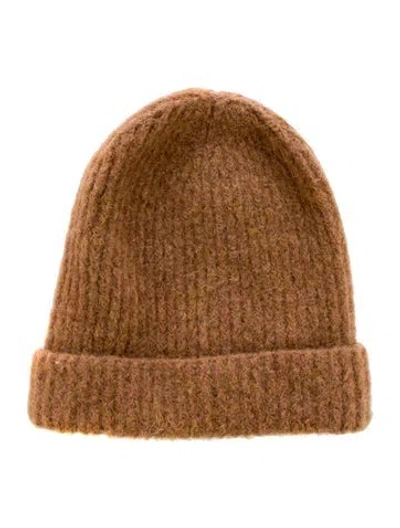 Pre-owned Janessa Leone Wool And Alpaca Beanie In Brown