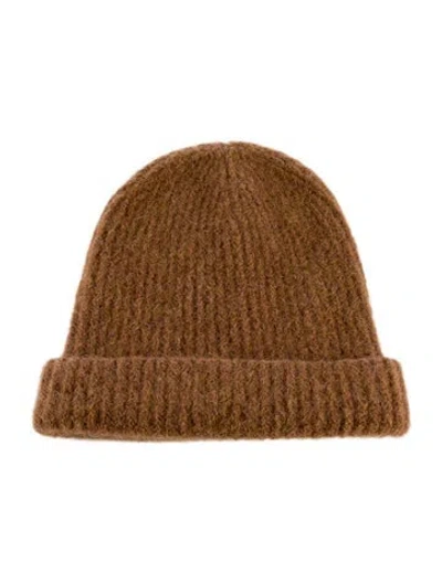 Pre-owned Janessa Leone Wool Beanie In Brown