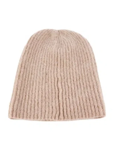 Pre-owned Janessa Leone Wool Beanie In Neutral
