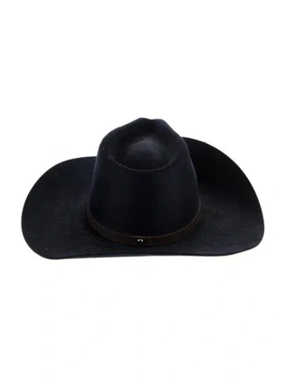 Pre-owned Janessa Leone Wool Cowboy Hat In Blue/brown