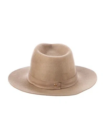 Pre-owned Janessa Leone Wool Cowboy Hat In Brown