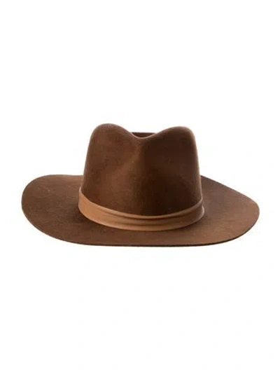 Pre-owned Janessa Leone Wool Cowboy Hat In Brown