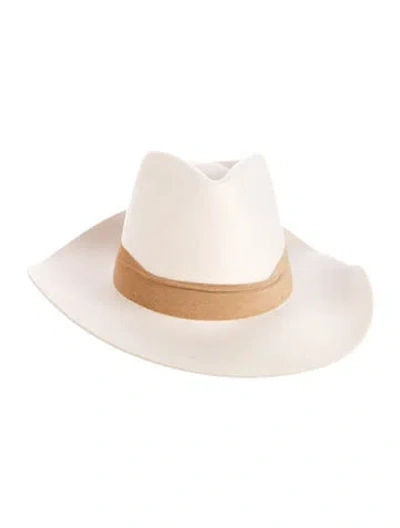Pre-owned Janessa Leone Wool Cowboy Hat In Neutrals