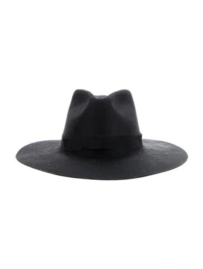 Pre-owned Janessa Leone Wool Fedora In Black