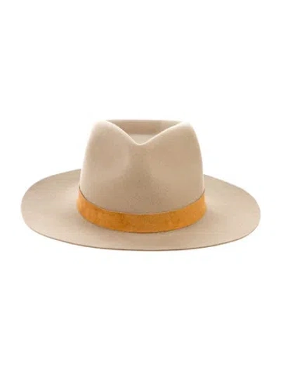 Pre-owned Janessa Leone Wool Fedora In Neutral