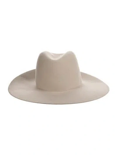 Pre-owned Janessa Leone Wool Fedora In Neutral