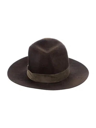 Pre-owned Janessa Leone Wool Felt Hat In Brown