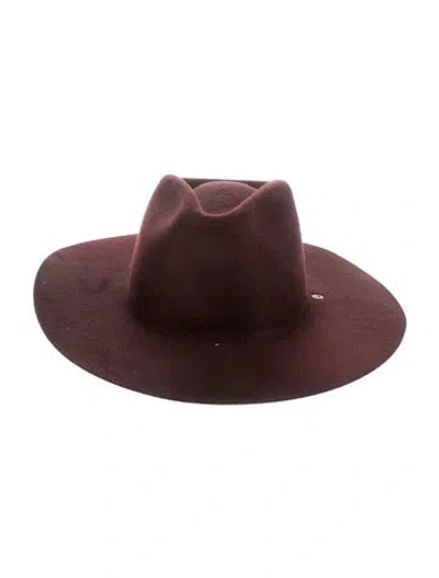 Pre-owned Janessa Leone Wool Gambler Hat W/tags In Burgundy