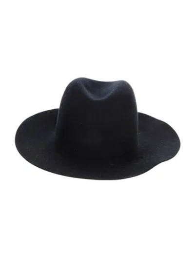 Pre-owned Janessa Leone Wool Hat In Black
