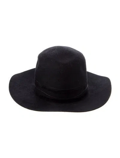Pre-owned Janessa Leone Wool Hat In Black