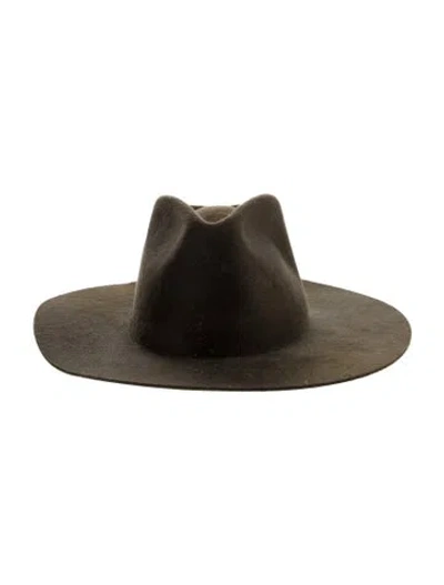 Pre-owned Janessa Leone Wool Hat In Brown