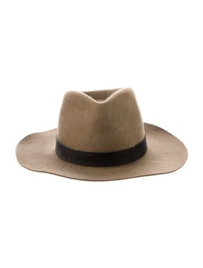 Pre-owned Janessa Leone Wool Hat In Brown