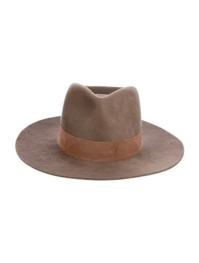 Pre-owned Janessa Leone Wool Hat In Brown