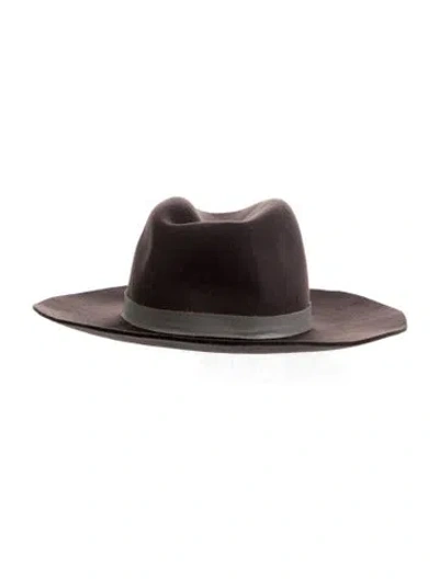 Pre-owned Janessa Leone Wool Hat In Brown