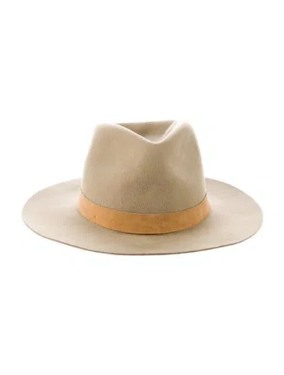 Pre-owned Janessa Leone Wool Hat In Neutral