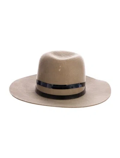 Pre-owned Janessa Leone Wool Hat In Neutral